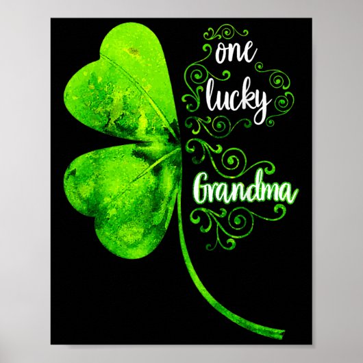 Poster One Lucky Grandma Shamrock Grandma St Patricks Day (Devant)