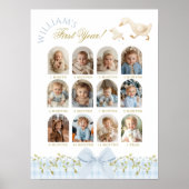 Poster One Silly Goose Boy 1st Birthday Photo Milestone (Devant)