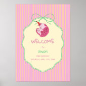 Poster One Sleepy Cat 1st Birthday Welcome (Devant)