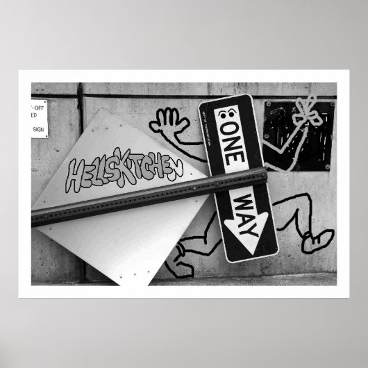 Poster "One Way" à Hell's Kitchen New York City (Devant)