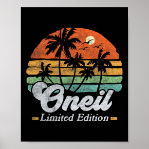Poster Oneil Nom Funny Retro 90s Anniversaire Plage Famil