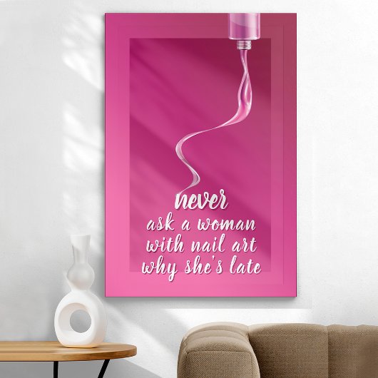 Poster Ongles Jolis en Rose