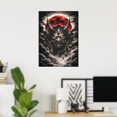 Poster Oni Demon in Red Moon - Japanese Anime Art (Bureau à domicile)