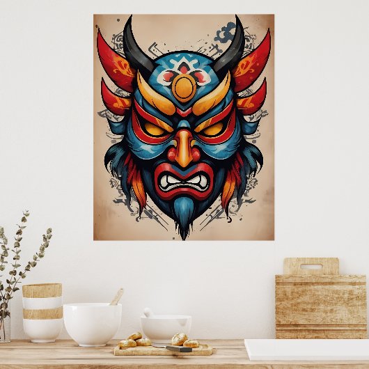 Poster Oni mask (Cuisine)
