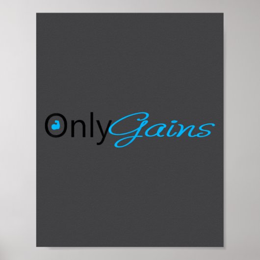Poster Only Gains _ Funny Gym Motivation (Devant)