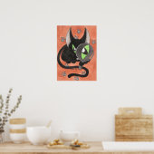 Poster Onyx cat "Quelque chose est à pied" (Cuisine)
