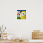 Poster Onze et un billard Abstrait (Cuisine)