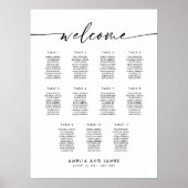 Poster Onze tables élégantes, plan de table de bienvenue (Devant)