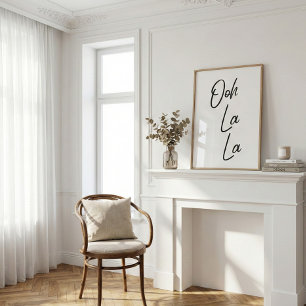 Poster Ooh La La Expression Française en Blanc Doux