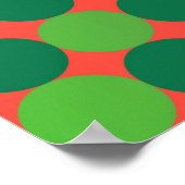 Poster Op Art Cercles Déclinants Rouge Et Vert (Coin)