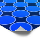 Poster Op Art dégradé Pois bleu vert blanc (Coin)
