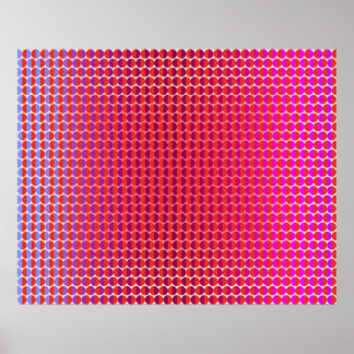 Poster Op Art Face À L'Autre Rouge Fuchsia Violet