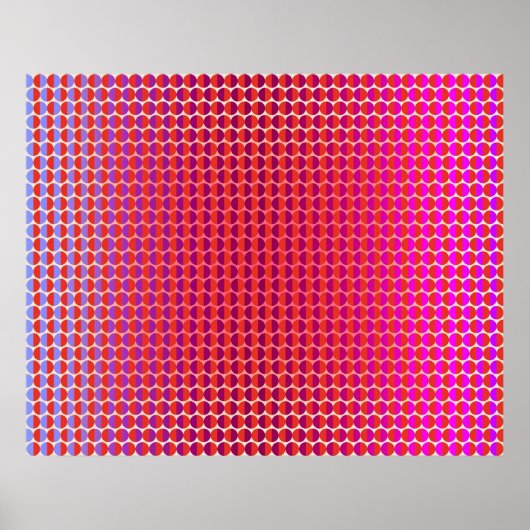 Poster Op Art Face À L'Autre Rouge Fuchsia Violet (Devant)