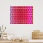Poster Op Art Face À L'Autre Rouge Fuchsia Violet (Cuisine)