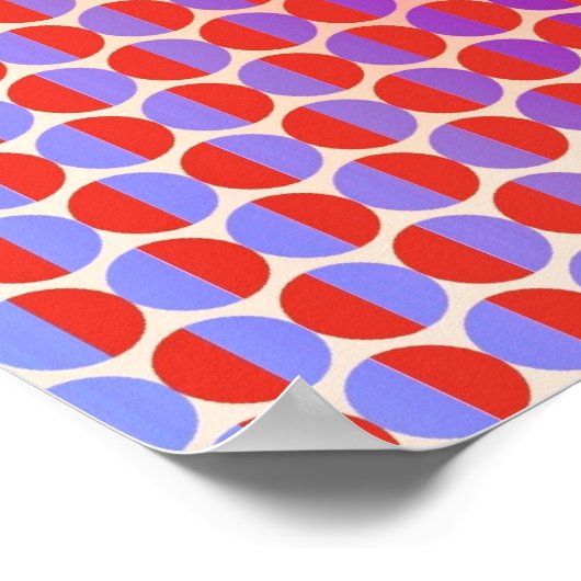 Poster Op Art Face À L'Autre Rouge Fuchsia Violet (Coin)