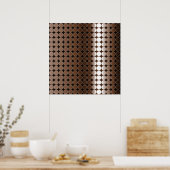 Poster Op Art Gradient Pois Monochrome Brown (Cuisine)