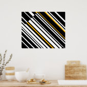 Poster Op Art Hommage à GF Diagonal Lines Four (Cuisine)