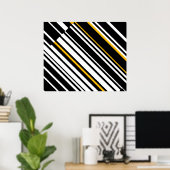 Poster Op Art Hommage à GF Diagonal Lines Four (Bureau à domicile)