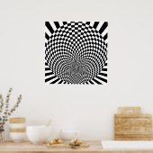 Poster Op Art, illusion d'optique (Cuisine)