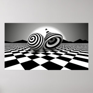 Poster Op art Landscape