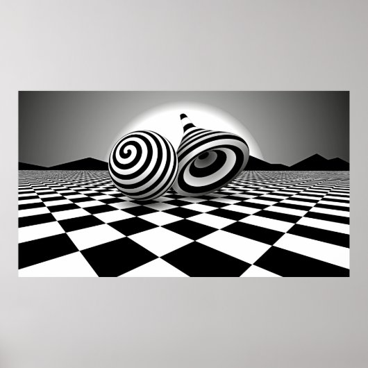 Poster Op art Landscape (Devant)