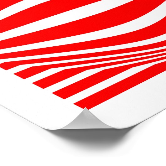 Poster Op Art Lines and Spheres 01 - Rouge et blanc (Coin)