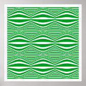Poster Op Art Lines and Spheres 01 - Vert et blanc (Devant)