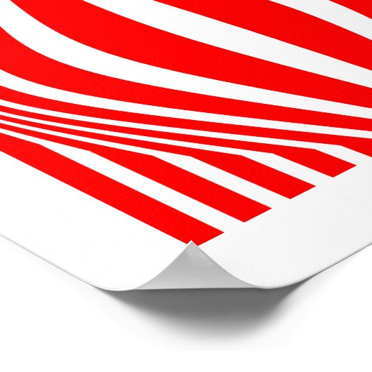 Poster Op Art Lines and Spheres 02 - Red and White (Coin)