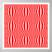 Poster Op Art Lines and Spheres 02 - Red and White (Devant)