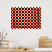 Poster Op Art Mille Yeux Rouge Orange Blanc Noir (Cuisine)