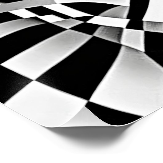 Poster Op Art Noir Et Blanc (Coin)
