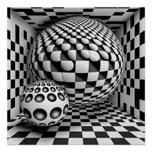 Poster Op Art Noir Et Blanc