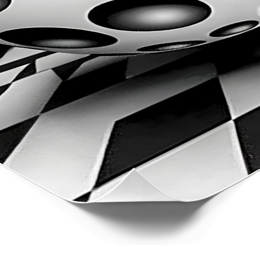 Poster Op Art Noir Et Blanc (Coin)