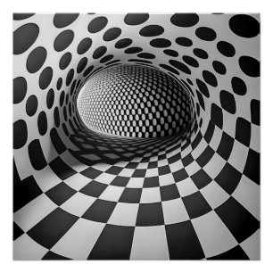Poster Op Art Noir Et Blanc