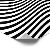 Poster Op Art Noir et Blanc Horizontal Sine Stripes (Coin)