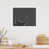 Poster Op Art Random Moire Waves 01 (Cuisine)