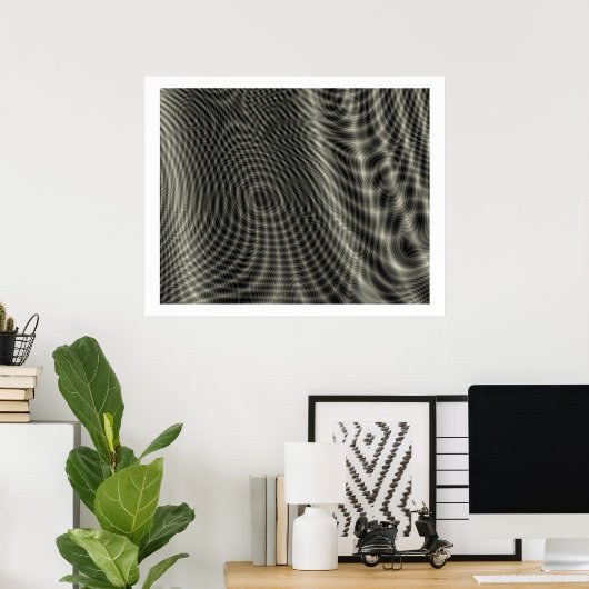 Poster Op Art Random Moire Waves 09 (Bureau à domicile)
