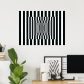 Poster Op Art Réflexions verticales Noir et Blanc (Bureau à domicile)