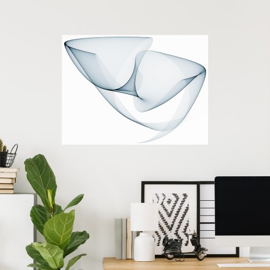 Poster Op Art Sine Curies Sept Bue Léger (Bureau à domicile)