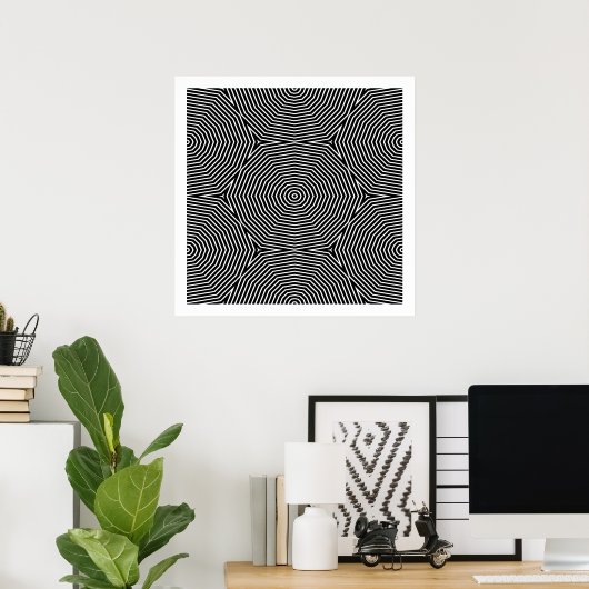Poster Op Art Uniquement Formes Symétriques 04 Simples (Bureau à domicile)