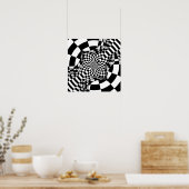 Poster Op art Vérificateurs psychédéliques (Cuisine)