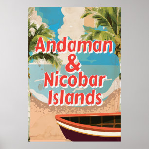 Poster op vakantie op de eilanden Andaman en Nico