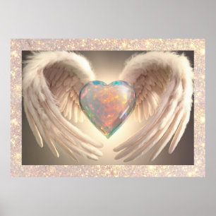 *~*~ Poster Opal Heart Angel ailes plumes AP78