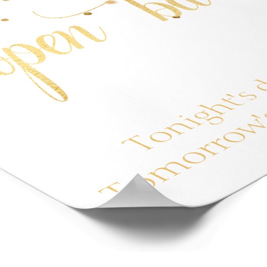 Poster Open Bar Botanical Greenery Gold Mariage (Coin)