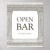 Poster Open bar Grecia toga party table Signer avec les c (Devant)