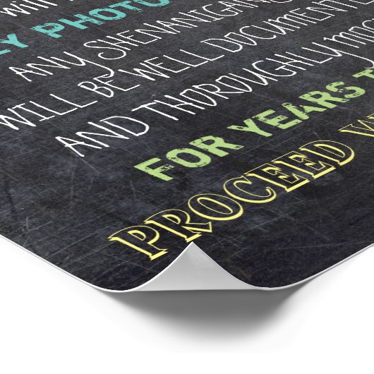 Poster Open Bar Mariage Sign Attention Drôle (Coin)