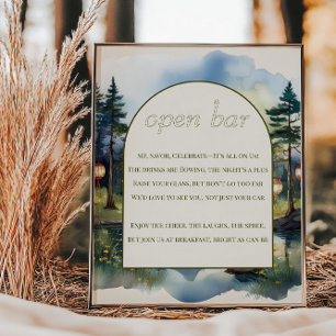 Poster Open Bar Poem Country Lake Twilight Mariage