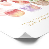 Poster Open Bar Watercolor Citrus Cocktails Mariage Boiss (Coin)