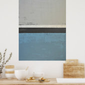 Poster "Open" Grey et Turquoise Art Abstrait Impri (Cuisine)