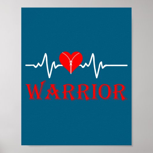 Poster Open Heart Surgery Recovery Survivor Heart Warrior (Devant)